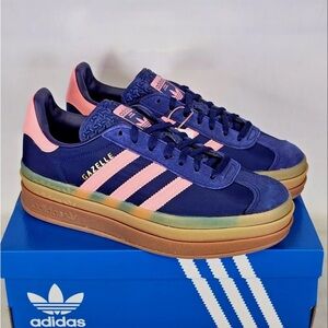 Adidas Originals Gazelle Bold W Dark Blue Pink Women's❤️❤️❤️